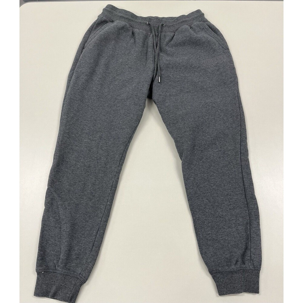 Hurley Sweatpants Mens Medium Gray Fleece Jogger Pants Elastic Waist Logo